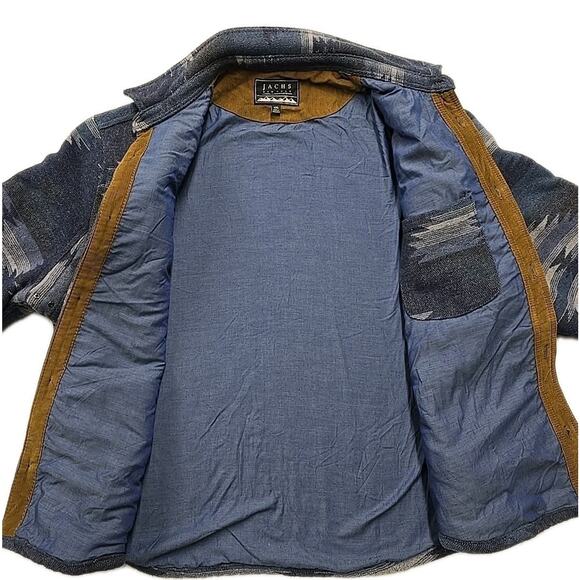 Jachs New York Mens Blue Aztec Shacket Sz XXL Western Wool Jacket Cowboy Outdoor - Picture 3 of 9